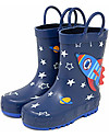 Mr.Tiggle Rubber Rain Boot with Cotton Lining - Blue Rocket Wellies