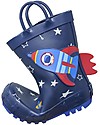 Mr.Tiggle Rubber Rain Boot with Cotton Lining - Blue Rocket Wellies