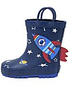 Mr.Tiggle Rubber Rain Boot with Cotton Lining - Blue Rocket Wellies