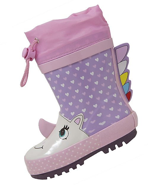 Mr.Tiggle Rubber Rain Boot with Cotton Lining - Pink Unicorn - New Model! Wellies