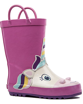 Mr.Tiggle Rubber Rain Boot with Cotton Lining - Pink Unicorn Wellies