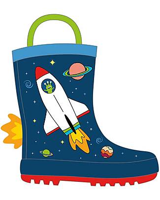 Mr.Tiggle Rubber Rain Boots - Cotton Lined - Astro Space Wellies