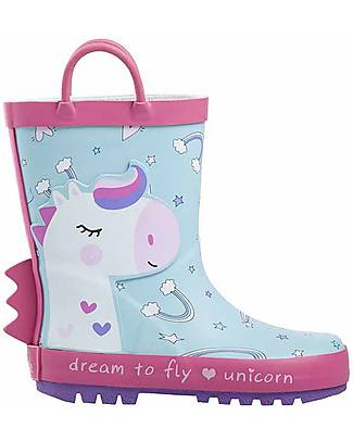 Mr.Tiggle Rubber Rain Boots - Cotton Lined - Light Blue Wellies
