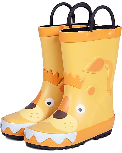 Mr.Tiggle Rubber Rain Boots - Cotton Lined - Lion Wellies
