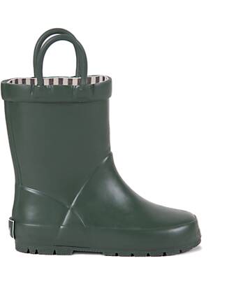 Mr.Tiggle Rubber Rain Boots - Cotton Lined - Matt Green Wellies