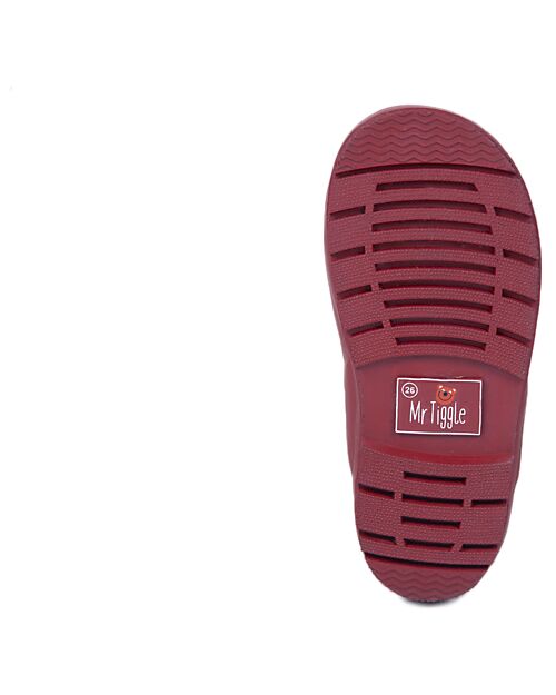 Mr.Tiggle Rubber Rain Boots - Cotton Lined - Matt Red Wellies