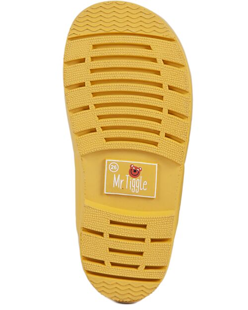 Mr.Tiggle Rubber Rain Boots - Cotton Lined - Matt Yellow Wellies