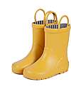 Mr.Tiggle Rubber Rain Boots - Cotton Lined - Matt Yellow Wellies