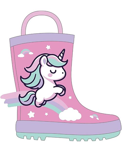 Mr.Tiggle Rubber Rain Boots - Cotton Lined - Mini Unicorn Wellies