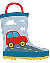 Mr.Tiggle Rubber Rain Boots - Cotton Lined - Red Car Wellies