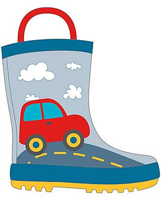 Mr.Tiggle Rubber Rain Boots - Cotton Lined - Red Car Wellies