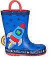 Mr.Tiggle Rubber Rain Boots, Cotton Lined - Starry Rocket Wellies
