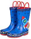 Mr.Tiggle Rubber Rain Boots, Cotton Lined - Starry Rocket Wellies