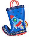 Mr.Tiggle Rubber Rain Boots, Cotton Lined - Starry Rocket Wellies