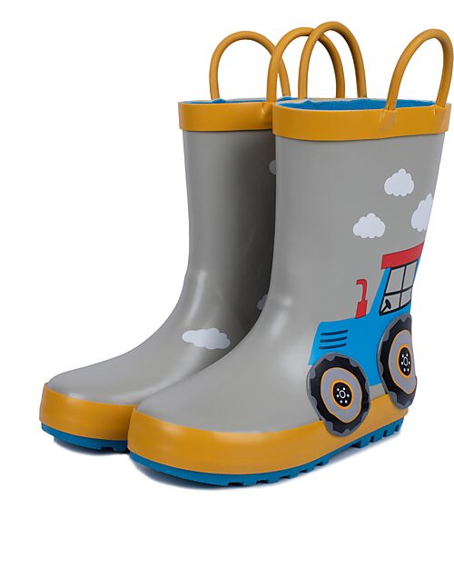 Mr.Tiggle Rubber Rain Boots - Cotton Lined - Tractor Wellies
