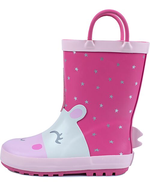Mr.Tiggle Rubber Rain Boots - Cotton Lined - Unicorn Little Stars Wellies