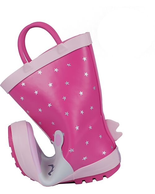 Mr.Tiggle Rubber Rain Boots - Cotton Lined - Unicorn Little Stars Wellies