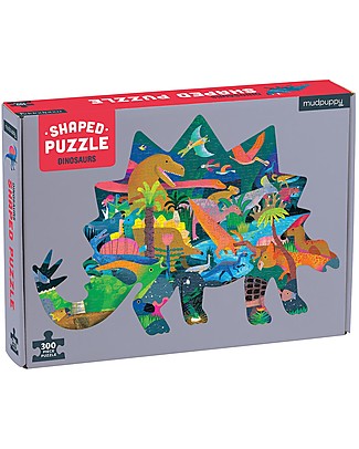 Mudpuppy Dinosaurs Shaped Puzzle - 300 pieces - Recycled paper! Puzzles
