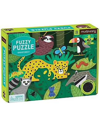 Mudpuppy Fuzzy Puzzle Rainforest - 42 Chunky Pieces - Recycled Paper! Puzzles
