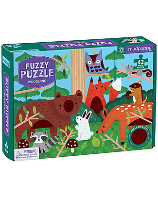Mudpuppy Fuzzy Puzzle Woodland - 42 Chunky Pieces - Recycled Paper! Puzzles