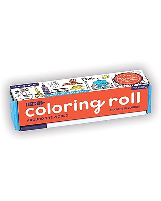 Mudpuppy Mini Coloring Roll, Around World - Travel Friendly Companion! Colouring Activities