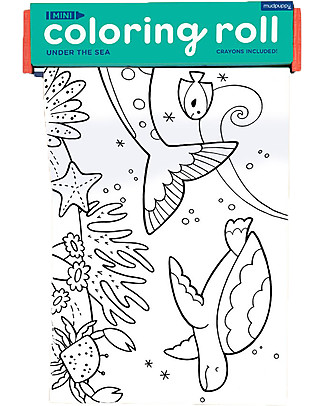 Mudpuppy Mini Coloring Roll, Under the Sea - Travel Friendly Companion! Colouring Activities