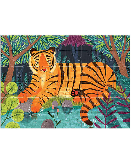 Mudpuppy Mini Puzzle Bengal Tiger - 48 Pieces - Perfect for Travel Puzzles