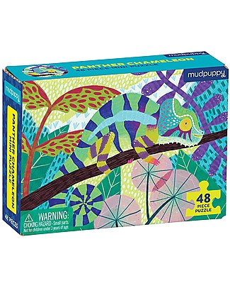 Mudpuppy Mini Puzzle Panther Chameleon - 48 Pieces - Perfect for Travel Puzzles