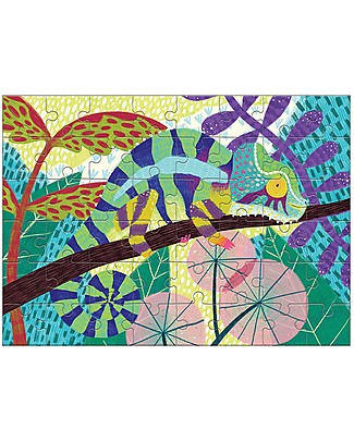 Mudpuppy Mini Puzzle Panther Chameleon - 48 Pieces - Perfect for Travel Puzzles