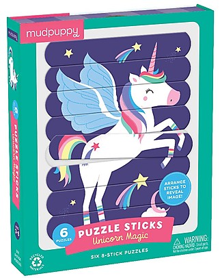 Mudpuppy Puzzle Sticks, Magic Unicorn - 6 Different Images in Recycled Paper! Puzzles