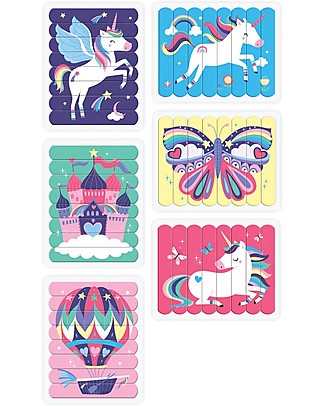 Mudpuppy Puzzle Sticks, Magic Unicorn - 6 Different Images in Recycled Paper! Puzzles