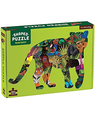 Mudpuppy Rainforest Shaped Puzzle - 300 pieces - Recycled paper! Puzzles