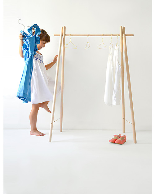 Mum and Dad Factory Beech Wood Children’s Clothes Rack, 127 cm tall - Made in France! Hangers