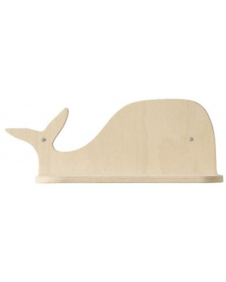 Mum and Dad Factory Beech Wood Whale Shelf - 33 cm Shelves