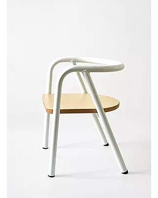 Mum and Dad Factory Metal and Wood Chair for Kids, White Chairs