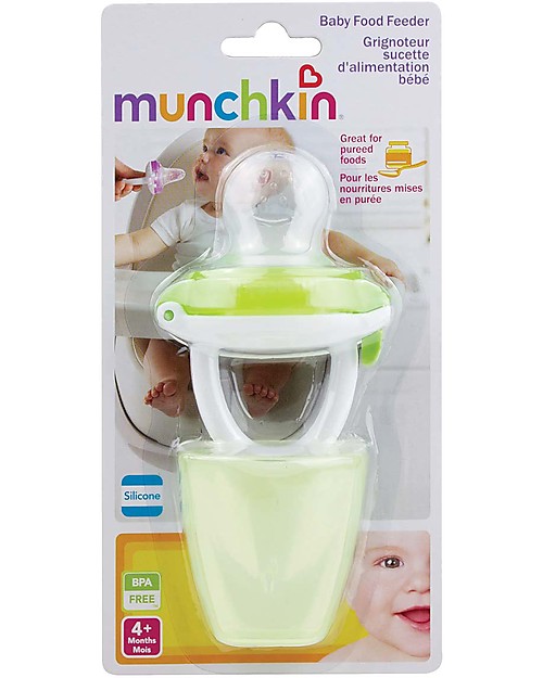 Munchkin Baby Food Feeder with Cap for Purees and Baby Food - Green Dummies & Soothers