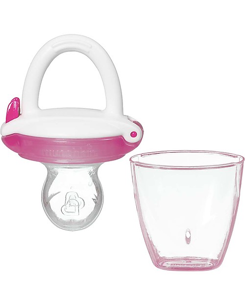 Munchkin Baby Food Feeder with Cap for Purees and Baby Food - Pink Dummies & Soothers