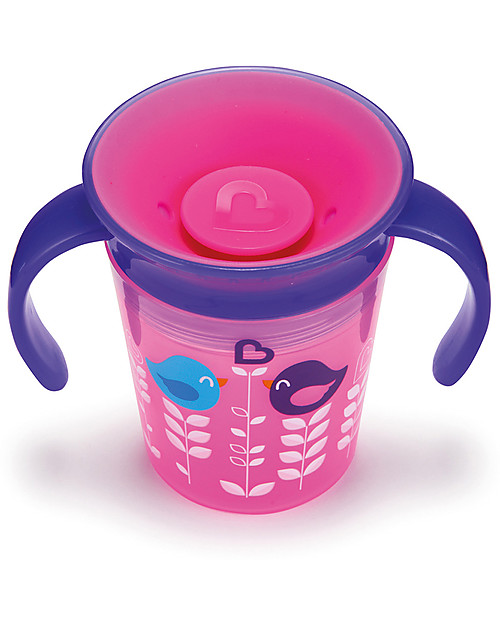 Munchkin Trainer Cup Miracle® 360°, 180 ml - Pink Flowers, with handles Cups