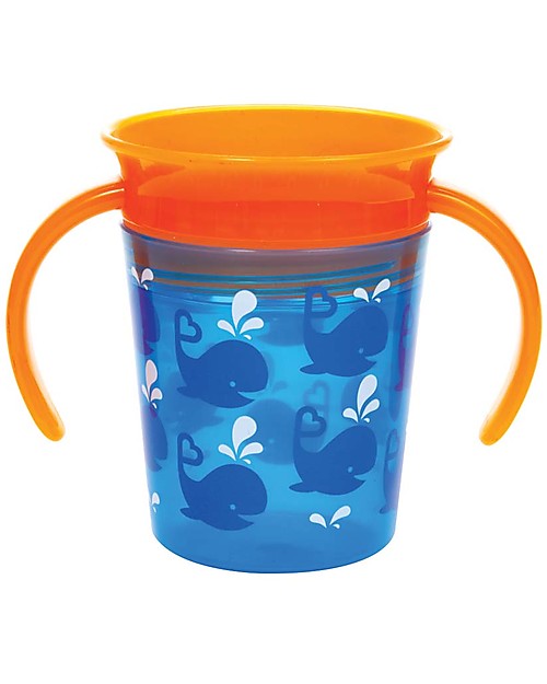Munchkin Trainer Cup Miracle® 360°, 180 ml - Whales, with handles Cups