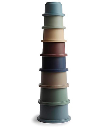 Mushie 8 Stacking Cups Set - Educational Toy - Forest Montessori Toys