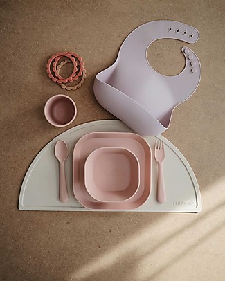 Mushie Fork & Spoon Set - Dishmachine Washable - 15,5 x 2,5 cm - Blush Spoons, Cutlery & Chopsticks