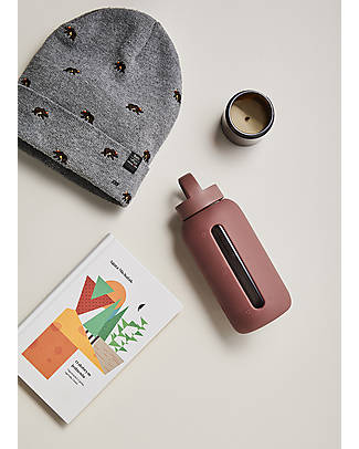Muuki Bottle - Borosilicate Glass - Chocolate Plum - 750 ml - Reduce Plastic! Non-Thermal Water Bottles
