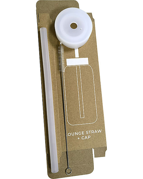 Muuki Cap with Straw for Muuki Bottle - Lounge Straw + Cap - White Bottle Accessories