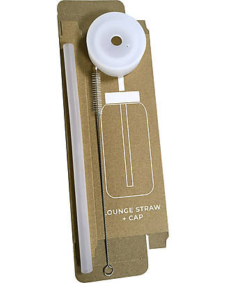 Muuki Cap with Straw for Muuki Bottle - Lounge Straw + Cap - White Bottle Accessories