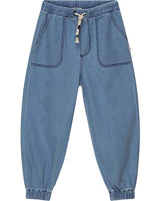My Little Cozmo Denim Joggers Pants - 100% Cotton - with Drawstring Waistband and Side Pockets Trousers