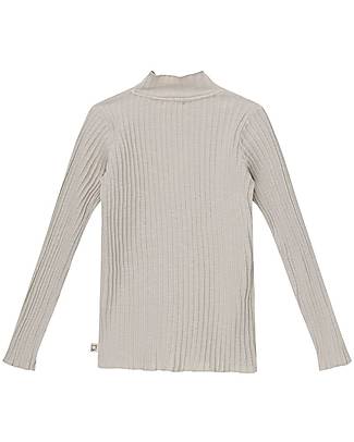 My Little Cozmo Organic Long-sleeved Rib T-shirt - Light Grey - Organic Cotton Long Sleeves Tops
