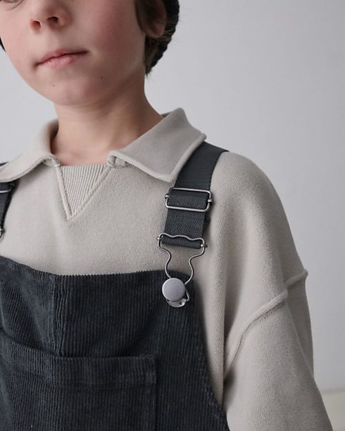 My Little Cozmo Organic Plush Sweatshirt - V Neckline - Light Grey Sweatshirts