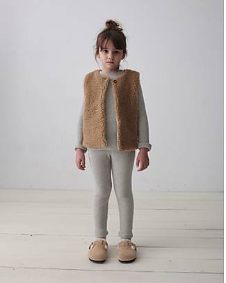 My Little Cozmo Organic Rib Leggings - Light Grey Leggings
