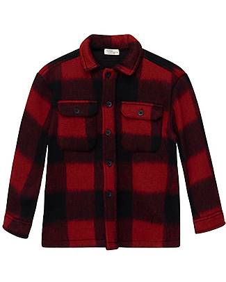 My Little Cozmo Plaid Wool Blend Overshirt - Black/Red Jackets
