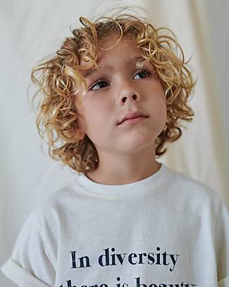 My Little Cozmo Print Slub T-Shirt "In Diversity there is Beauty" - Ivory - 100% Organic Cotton GOTS T-shirts